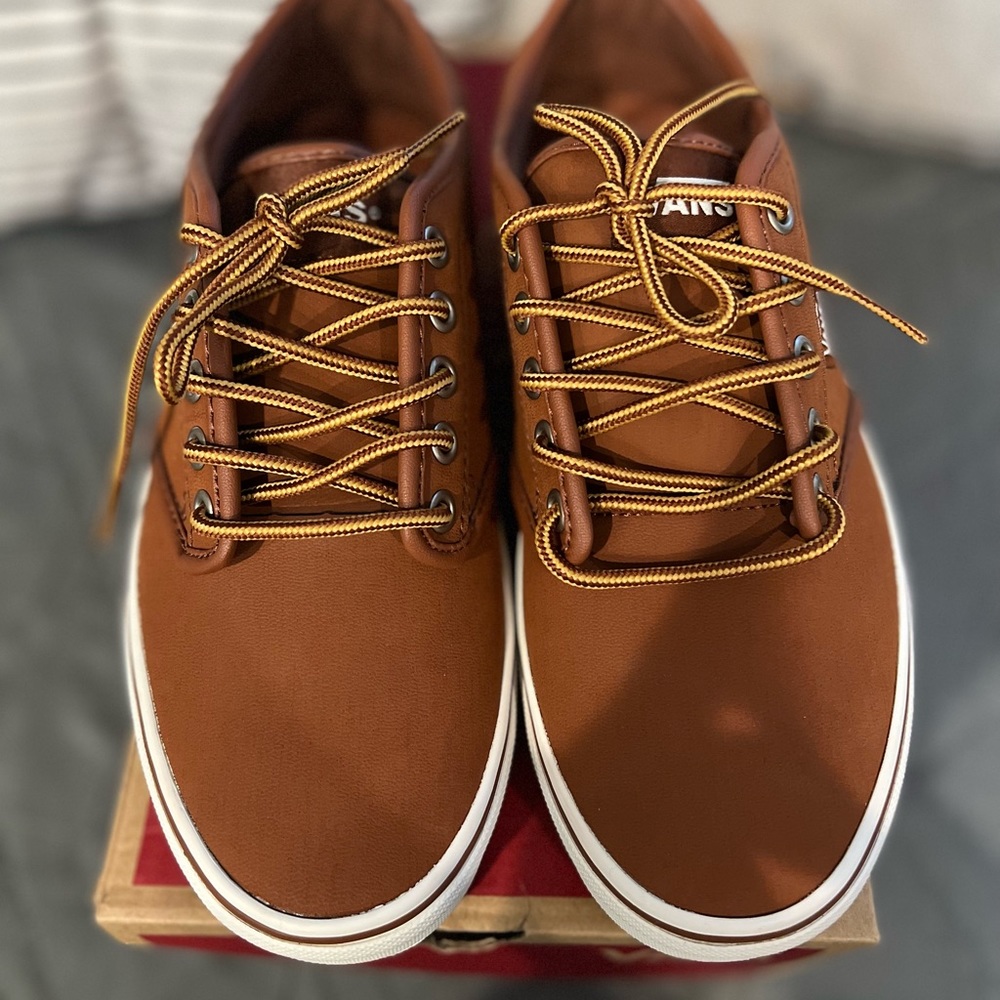 Brown soft leather Vans size 6.5 M